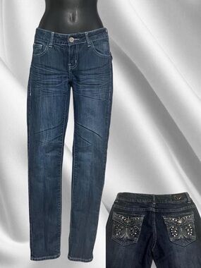 Vintage Rhinestone Low Rise Skinny Jeans